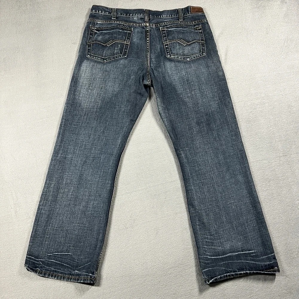 Urban Pipeline Jeans Mens 38x32 Blue Relaxed Bootcut Dark Wash Denim